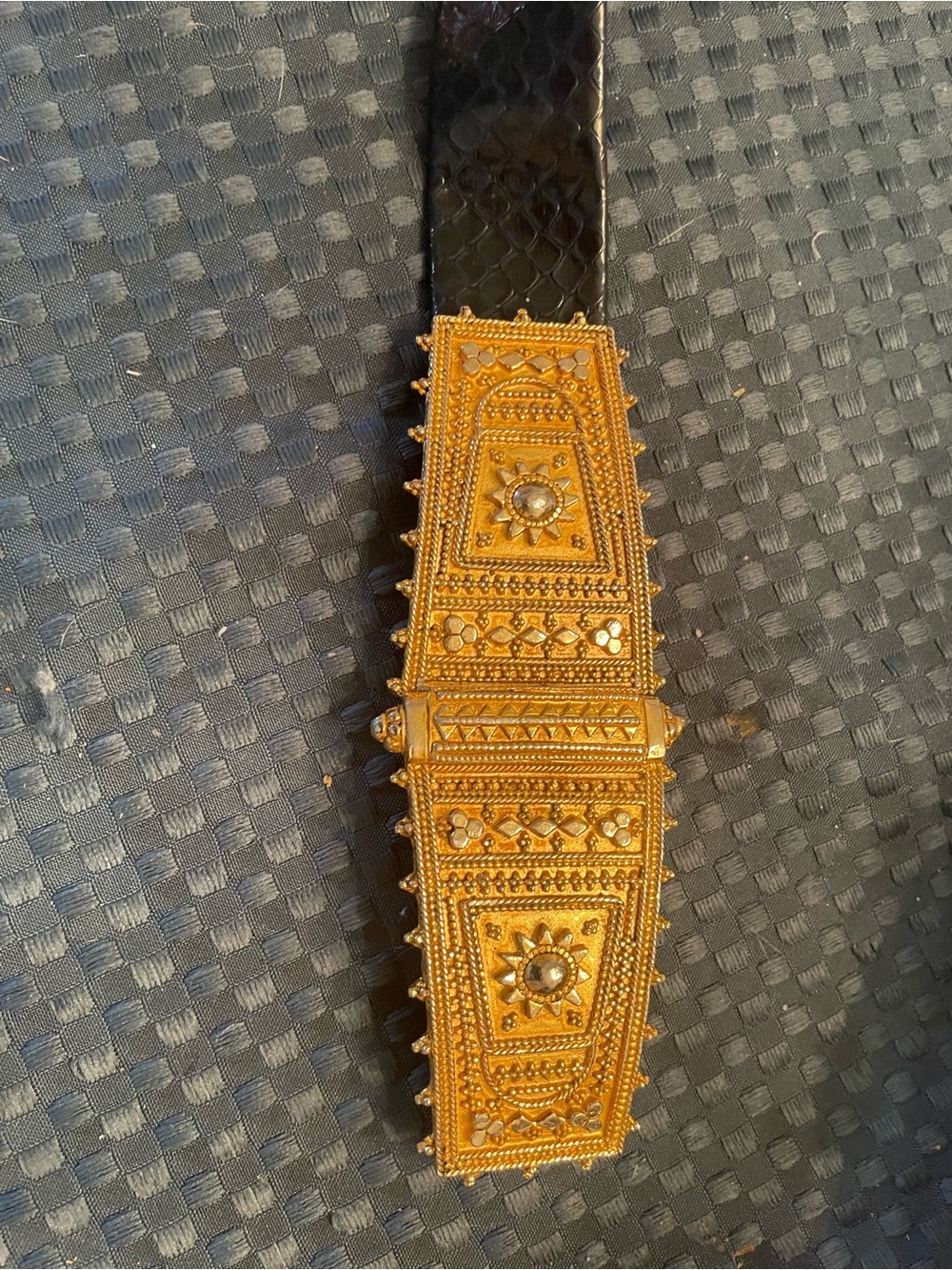 Gold Ornate Women’s Waist Belt with Black Strap or Melon Strap